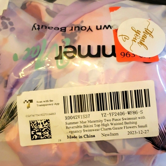 Summer Mae Reversible Butterfly Bow Tie Maternity Bikini Set Size Small - Picture 13 of 13